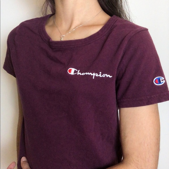Champion Deep Purple Simple Cropped T-Shirt! - Picture 2 of 4